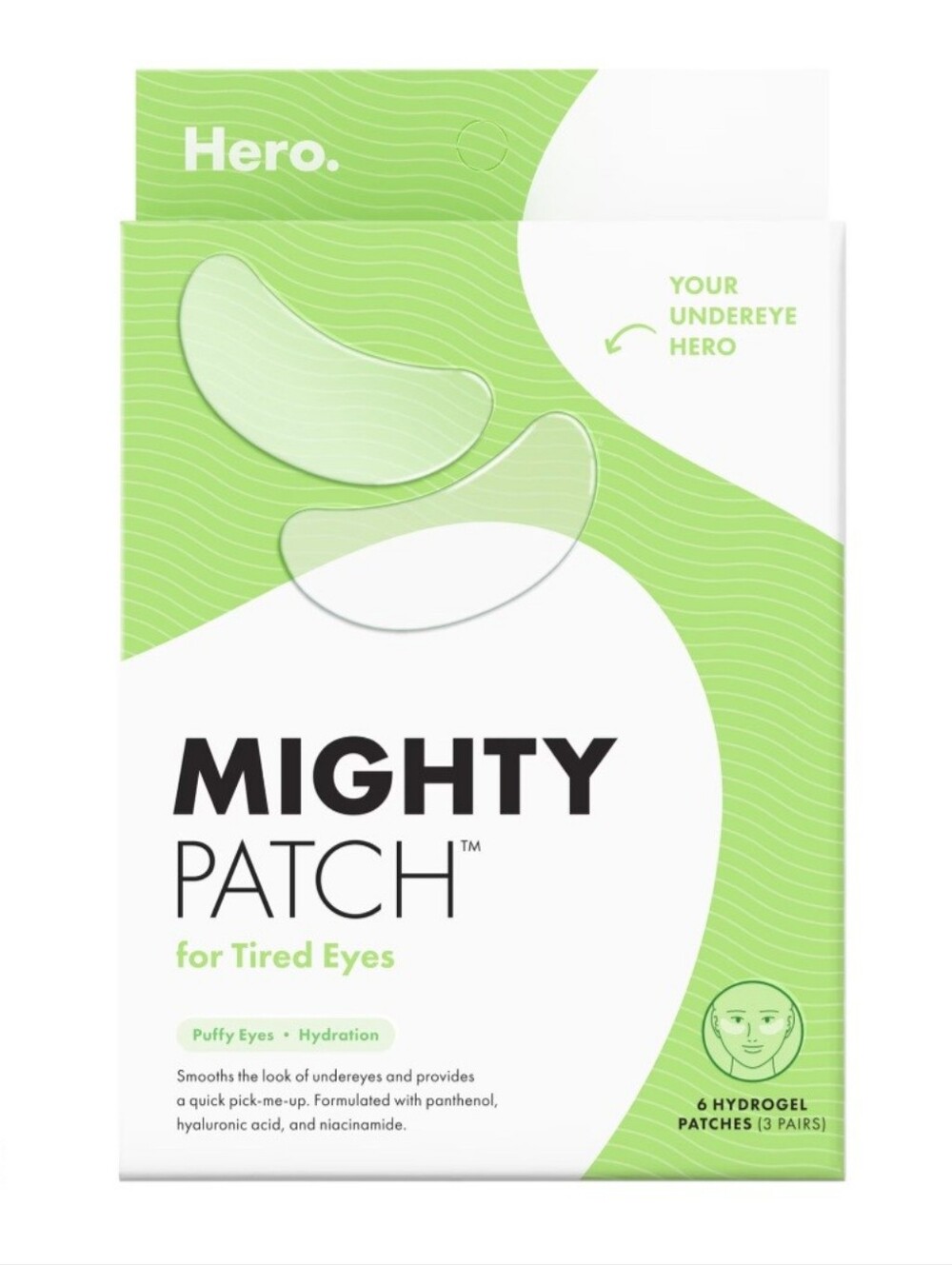 60 Pairs Mighty Patch for Tired Eyes - Green Hydrogel Undereye Patches